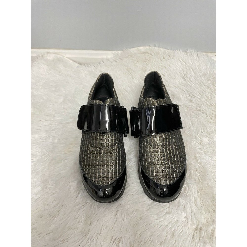 Free People Womens Loafers Metallic Black Patent Strap Platform 36 - Picture 2 of 7